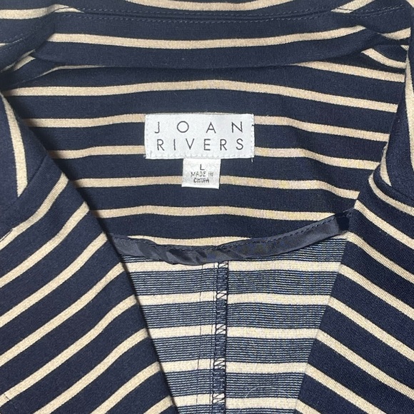 Joan Rivers Vintage Blue Tan Striped Blazer - Picture 6 of 7